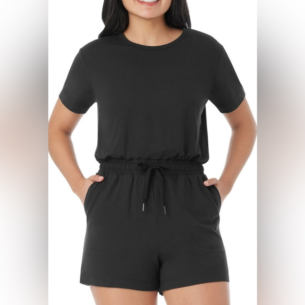 Member’s Mark Women’s Favorite Romper Moisture Wicking Fabric Elastic Waist NWT